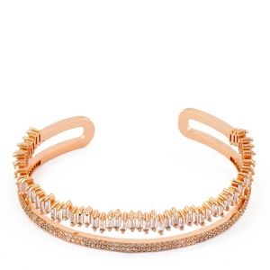 Rose Gold Baguette Style Adjustable Bracelet